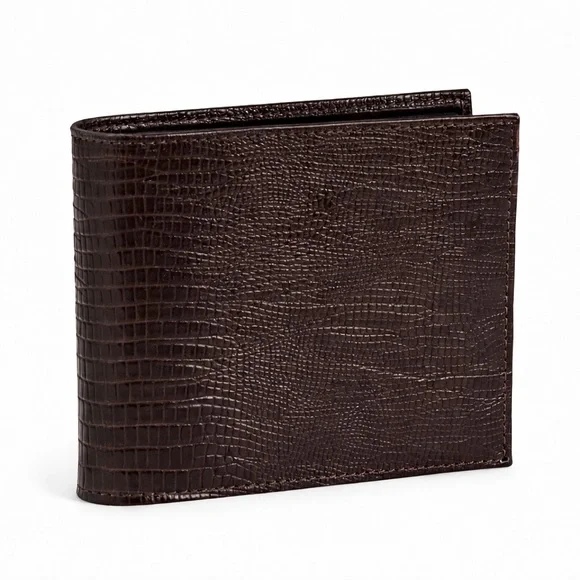 Prince Gardner Brown Embossed Leather Bi-Fold Wallet | ID Window | Vintage - Picture 1 of 14